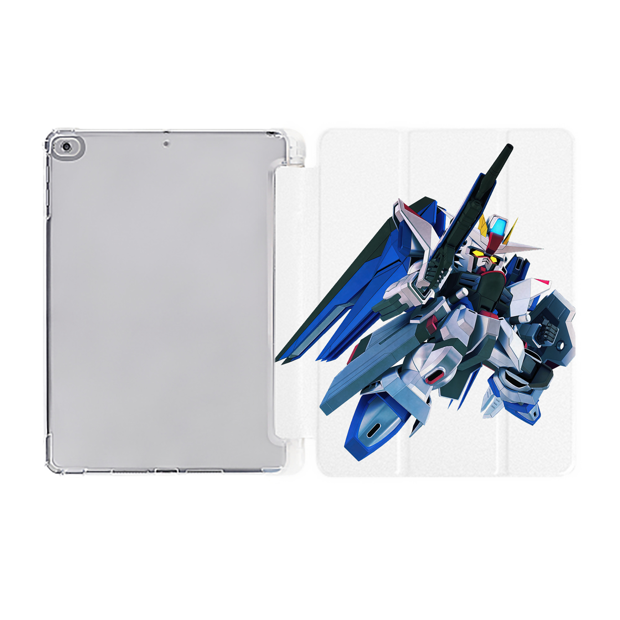 （画像用） 機動戦士ガンダム Mobile Suit Gundam IPad ケース ペン収納付き 三つ折りスタンド PUレザー×シリコン 対応機種9.5/10.5/10.9インチ